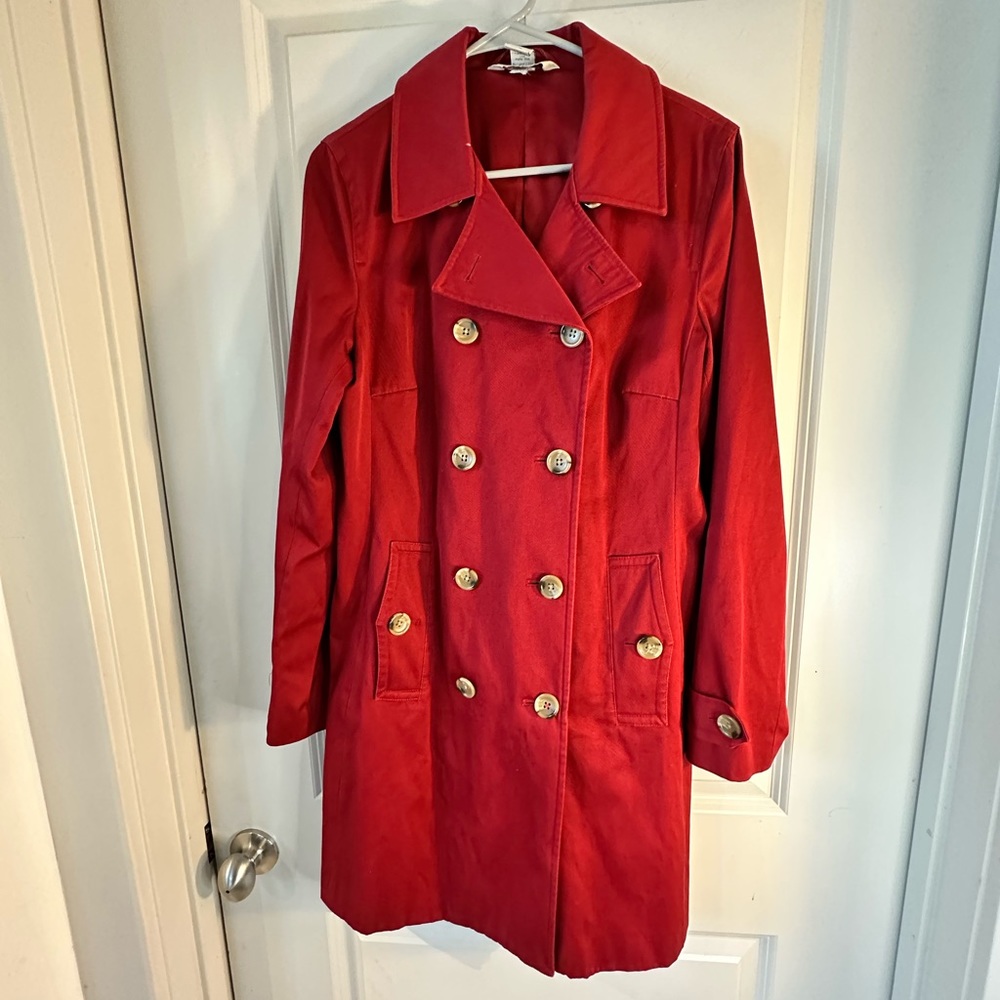 Banana Republic Red Double Breasted Pea Coat, size M